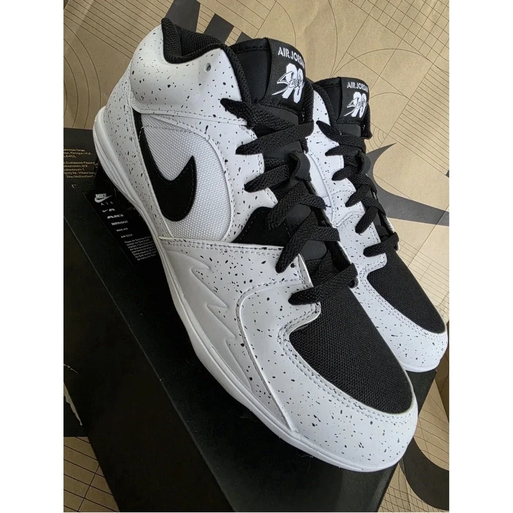 Size 12 Men's - Jordan Stadium 90 Low TD White Black HQ0210-100 Football Cleats
